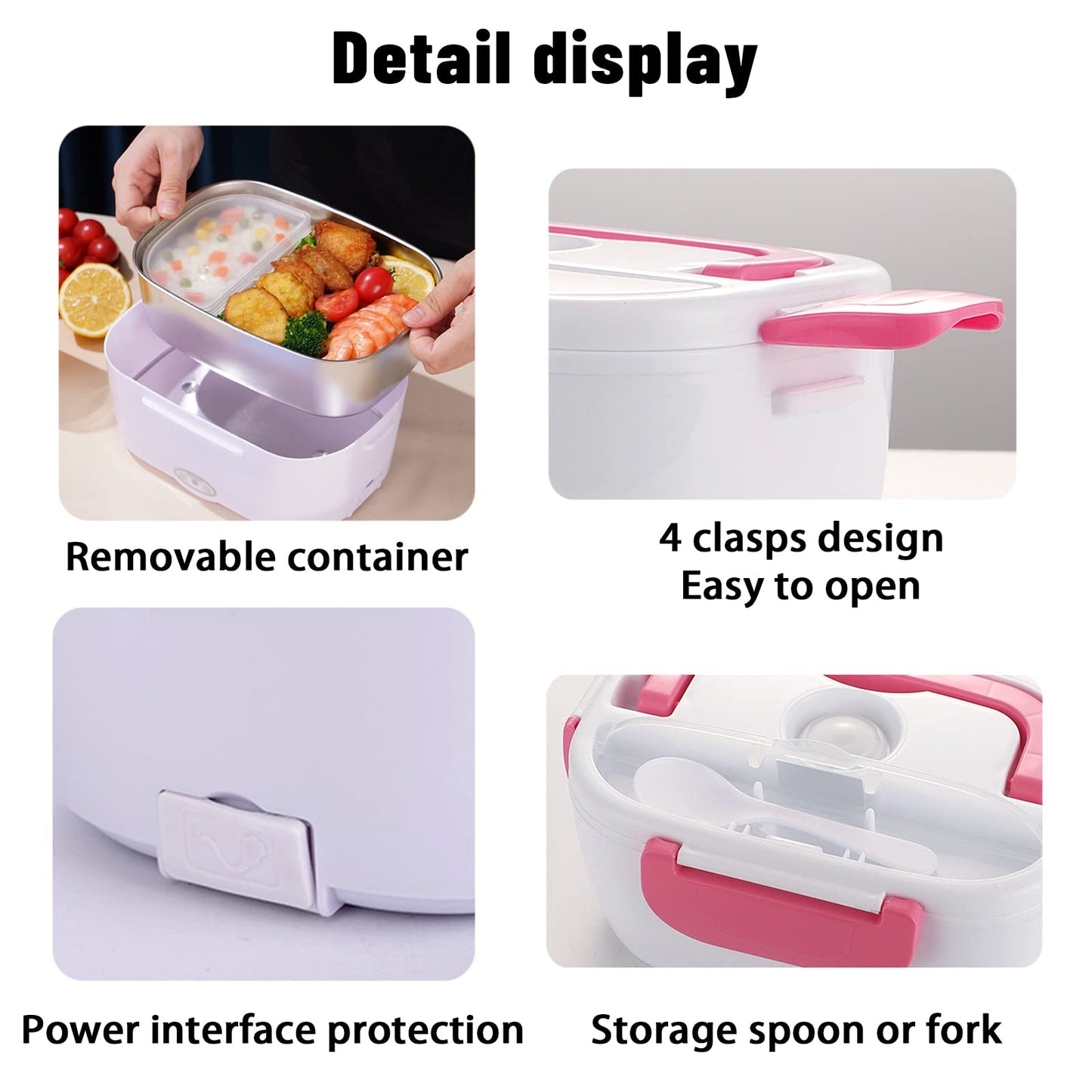 Portable Electric Heated Lunch Box | Fast Food Warmer for Car, Office & Travel