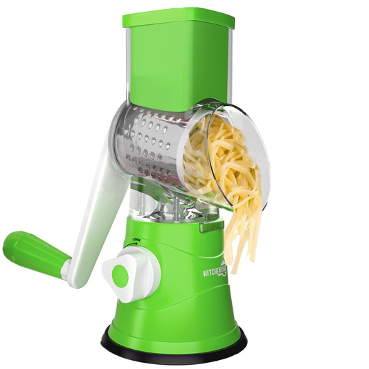 3-in-1 Rotary Drum Grater & Vegetable Slicer – Fast, Safe & Effortless Food Prep