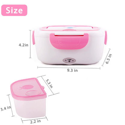 Portable Electric Heated Lunch Box | Fast Food Warmer for Car, Office & Travel