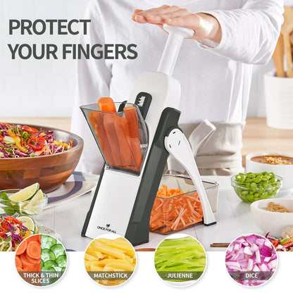 8-in-1 Adjustable Vegetable Cutter & Mandoline Slicer – Safe Foldable Kitchen Chopper for Fast Meal Prep