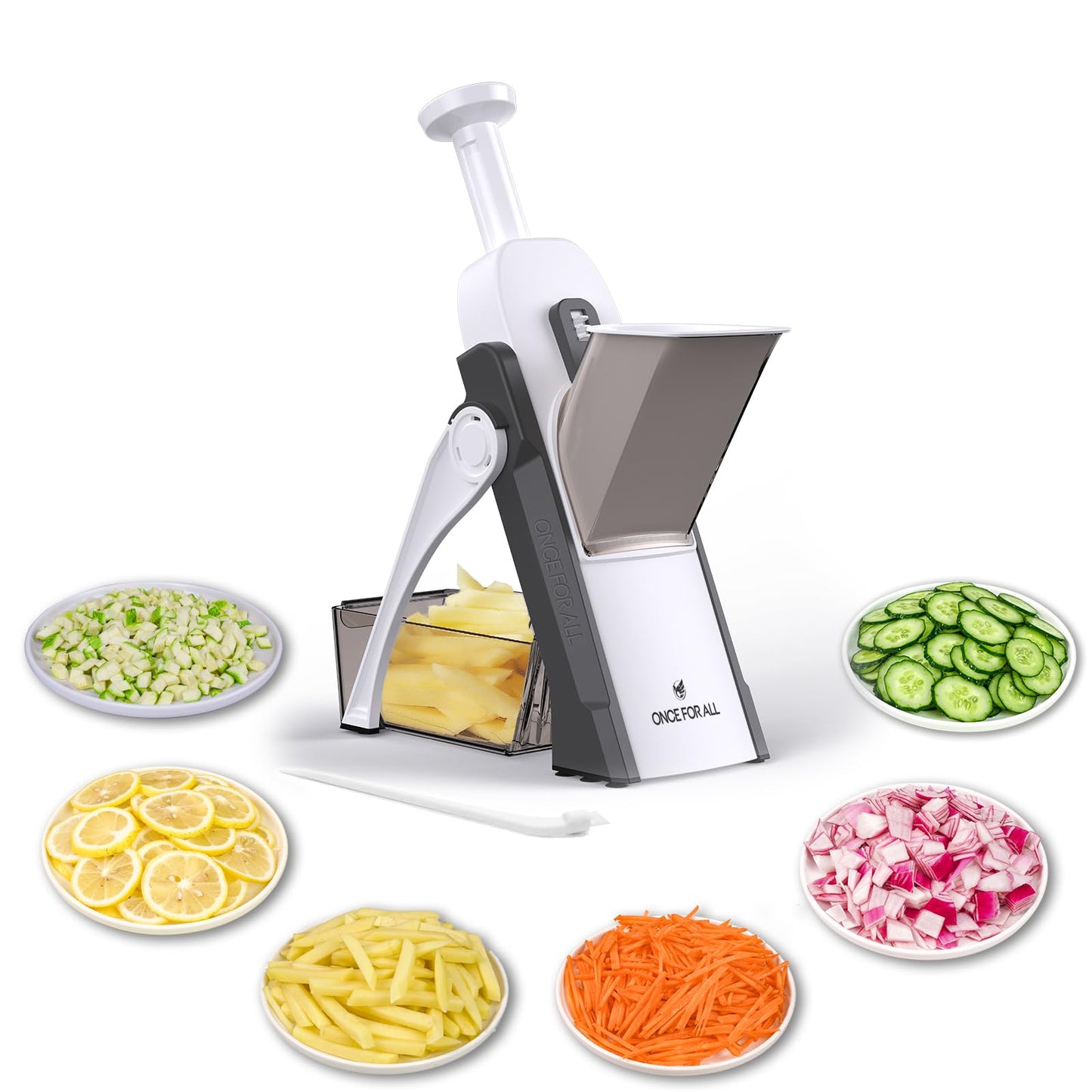 8-in-1 Adjustable Vegetable Cutter & Mandoline Slicer – Safe Foldable Kitchen Chopper for Fast Meal Prep