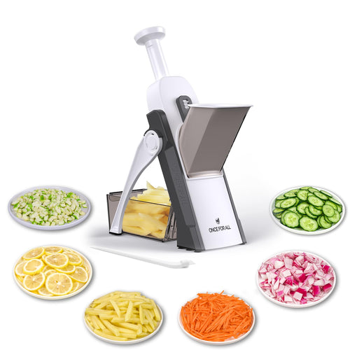 8-in-1 Adjustable Vegetable Cutter & Mandoline Slicer – Safe Foldable Kitchen Chopper for Fast Meal Prep