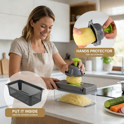 Premium 8-in-1 Vegetable Cutter Chopper & Slicer | Fast Kitchen Food Prep Tool
