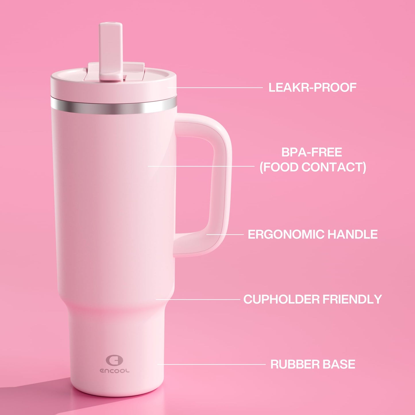 40oz Stanley-Style Insulated Tumbler with Handle – Leakproof Vacuum Travel Mug