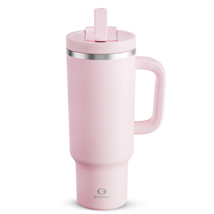 40oz Stanley-Style Insulated Tumbler with Handle – Leakproof Vacuum Travel Mug