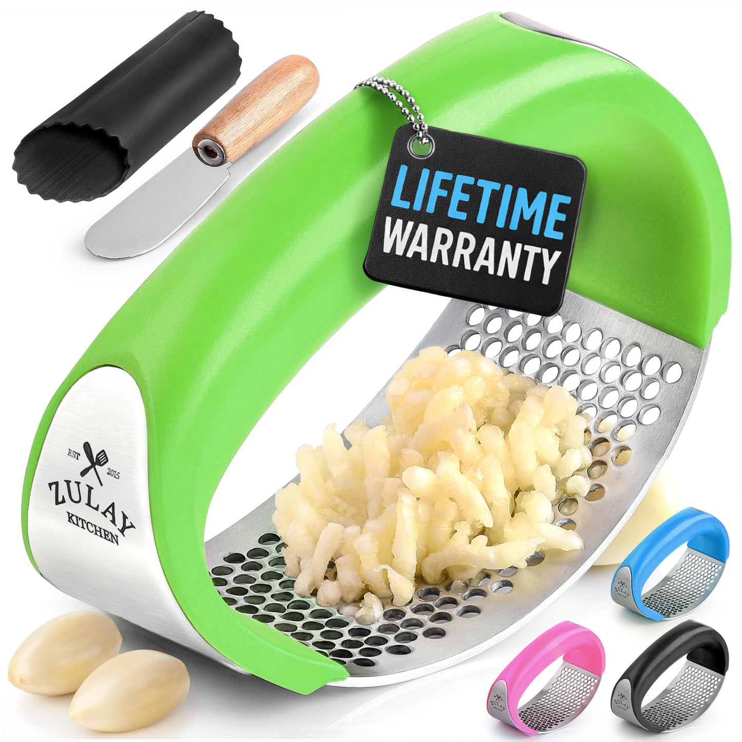 Crush Garlic in Seconds™ | Premium Stainless Steel Garlic Press & Ginger Mincer