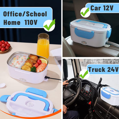 Portable Electric Heated Lunch Box | Fast Food Warmer for Car, Office & Travel