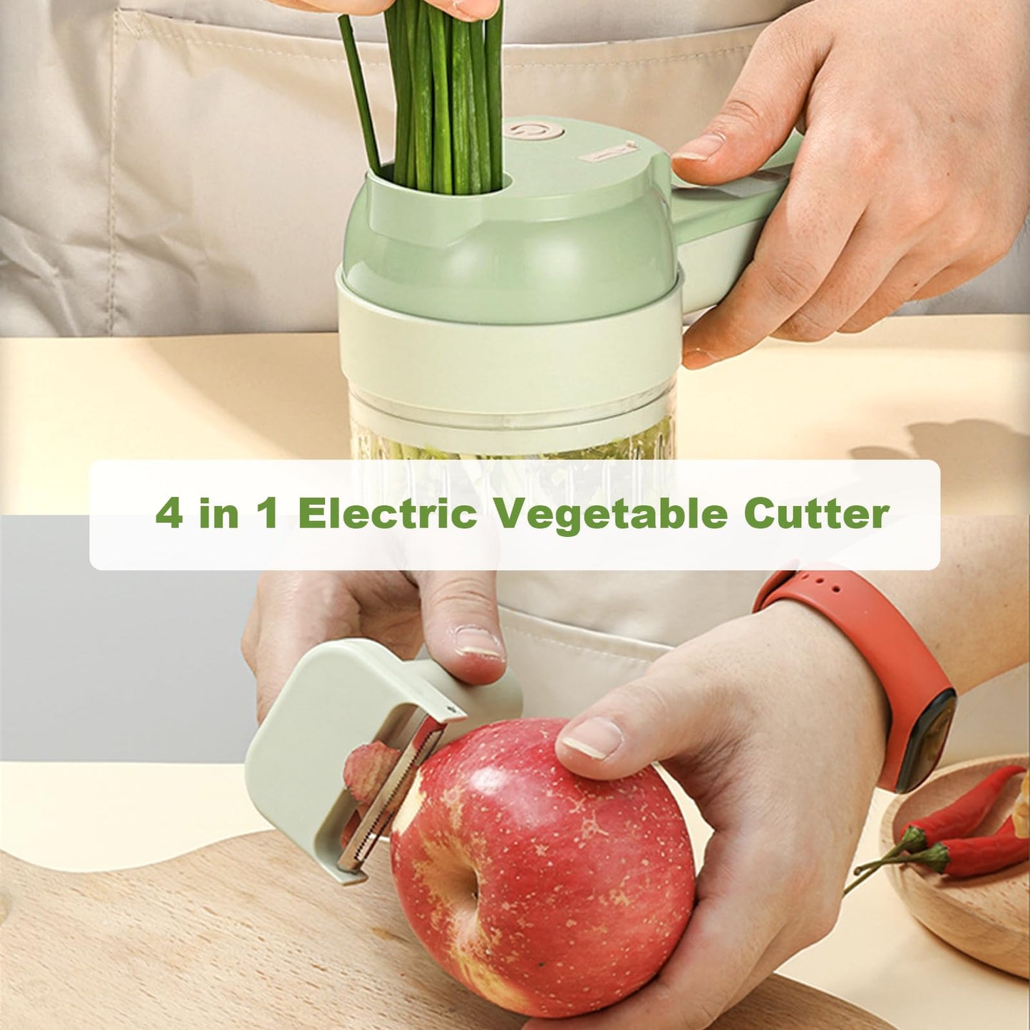 4-in-1 Smart Mini Chopper – Chop, Blend, Mix & Prep in Seconds (USB Rechargeable)