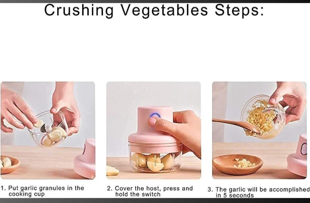 Wireless Mini Food Chopper 250ml – Cordless Electric Vegetable & Garlic Cutter | Fast Kitchen Gadget
