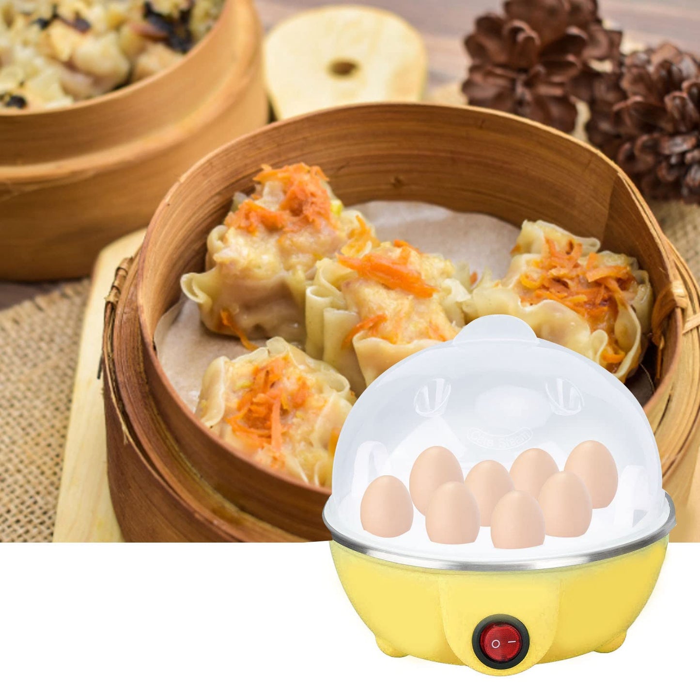 6-Egg Electric Steamer Cooker – Fast Microwave Egg Boiler