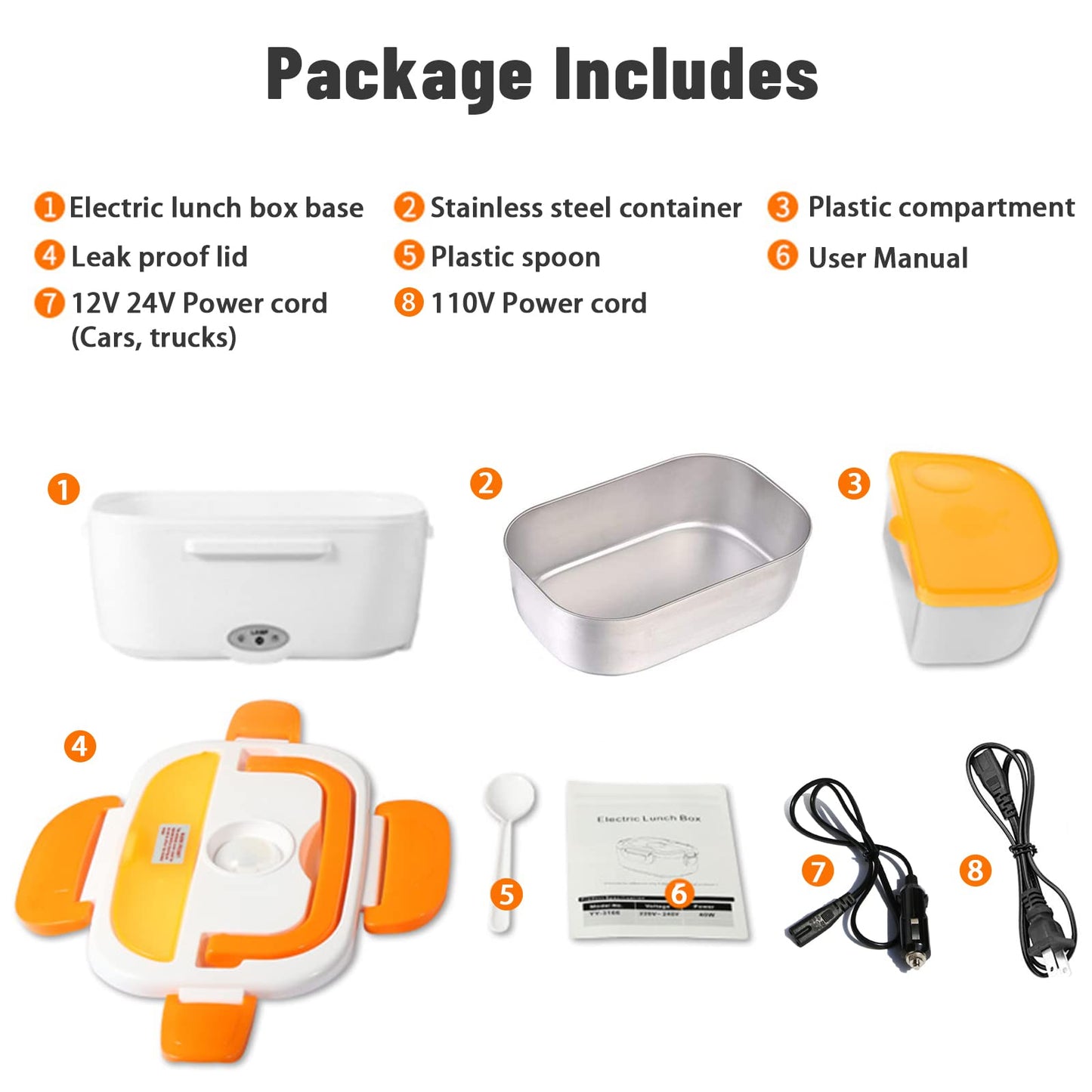Portable Electric Heated Lunch Box | Fast Food Warmer for Car, Office & Travel