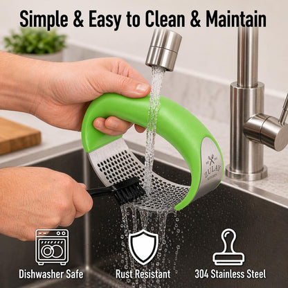 Crush Garlic in Seconds™ | Premium Stainless Steel Garlic Press & Ginger Mincer