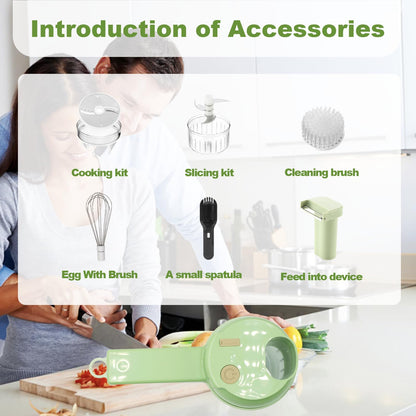 4-in-1 Smart Mini Chopper – Chop, Blend, Mix & Prep in Seconds (USB Rechargeable)